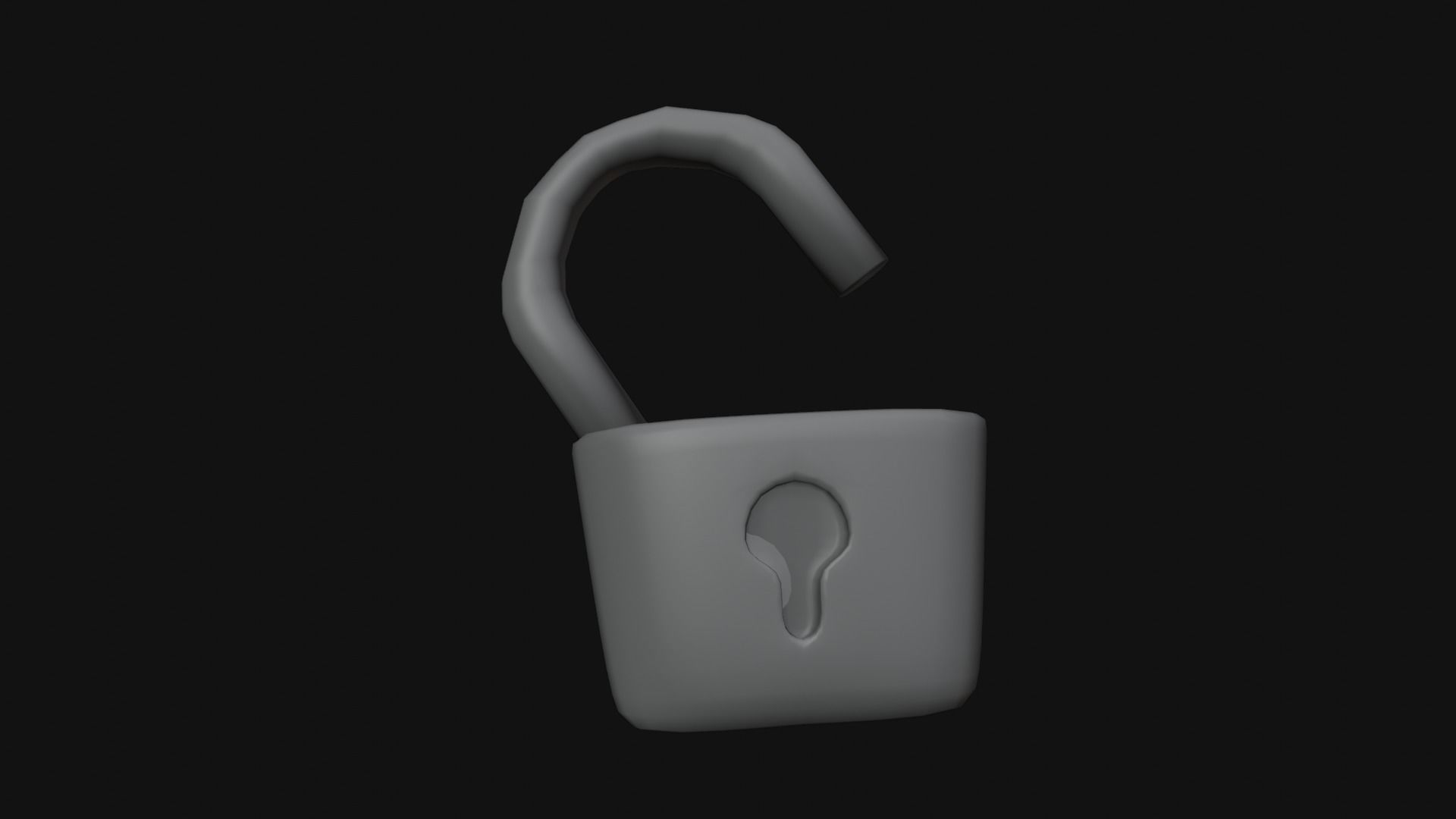 Low poly - Stylized Game Items - Padlock Low-poly 3D model_3