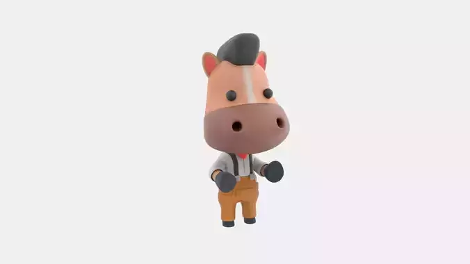 Cute Horse 3D Illustration