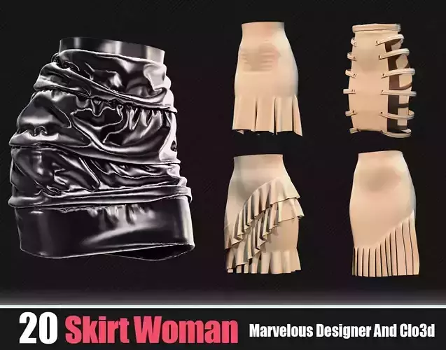 20 Skirt Women In Marvelous Designer And Clo3d