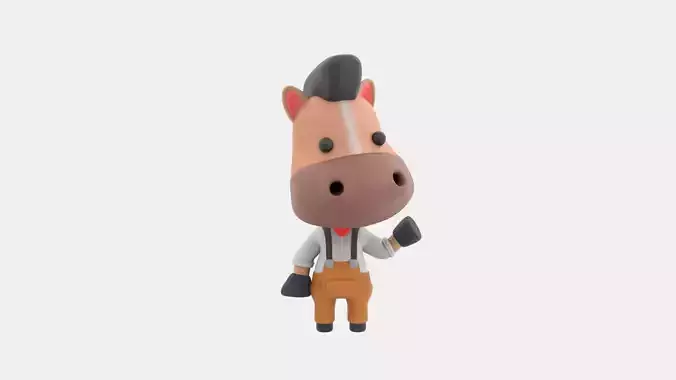 Cute Horse 3D Illustration