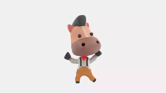 Cute Horse 3D Illustration