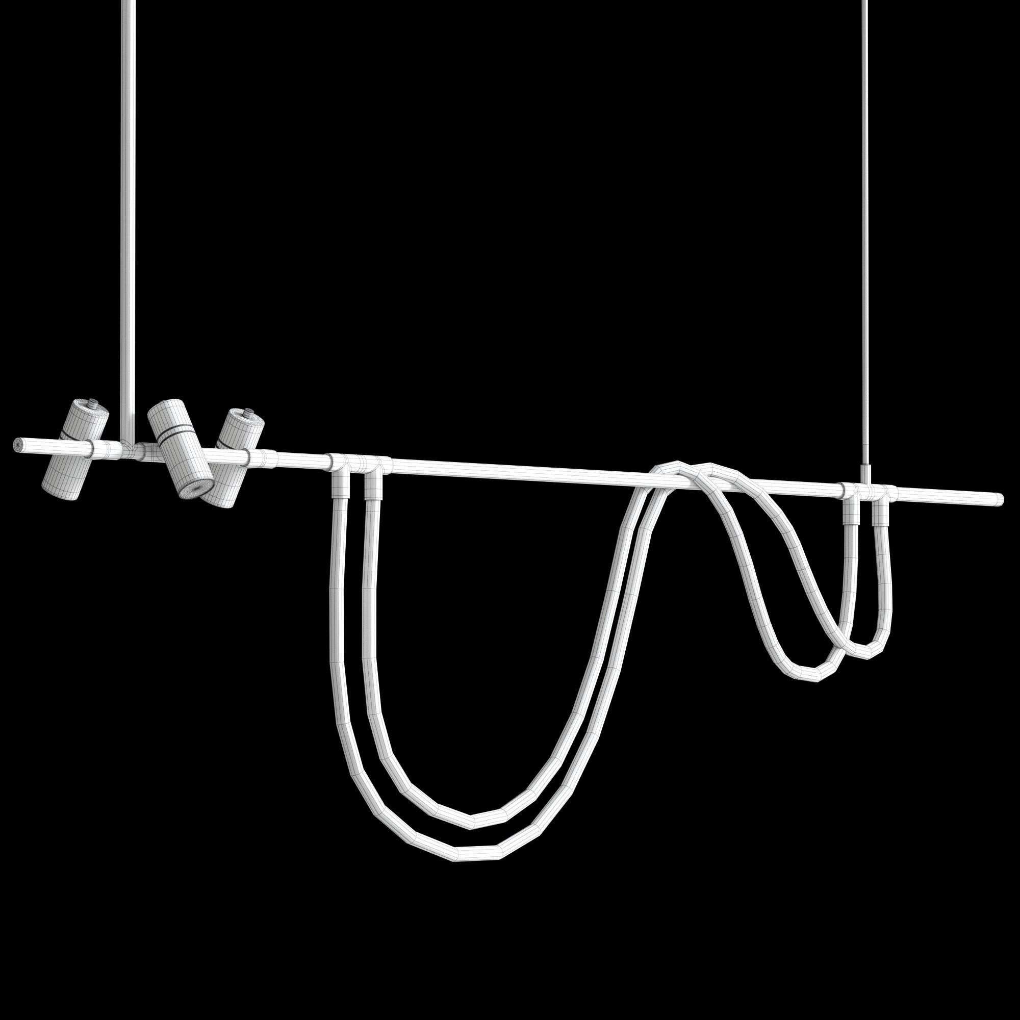 Jeremaih Light Black LED Dimmable Kitchen Island Linear Pendant 3D model_1