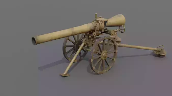 Type 4 105mm Recoilless Gun Low-poly 3D model