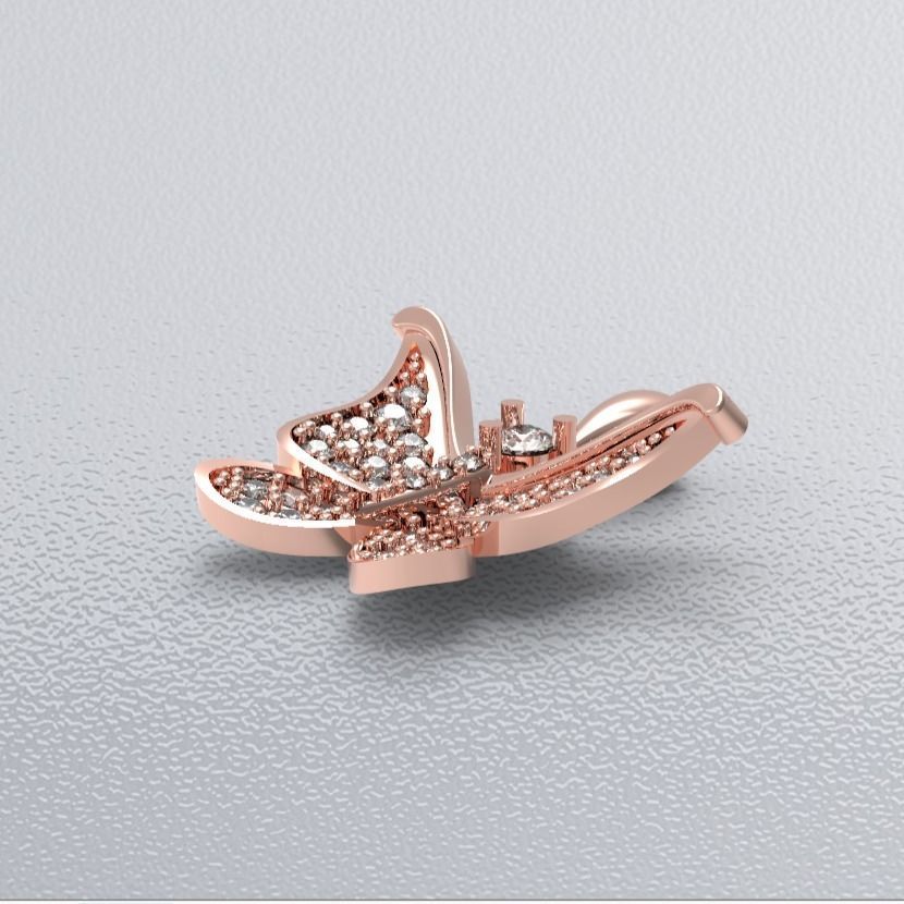 pave-butterfly pendant 3D print model_6