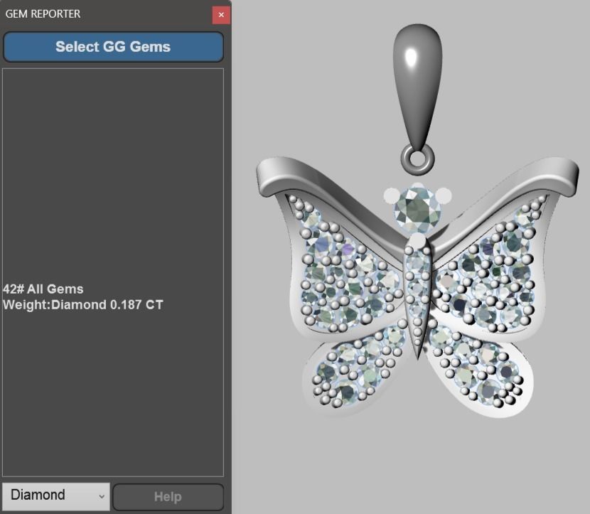 pave-butterfly pendant 3D print model_11
