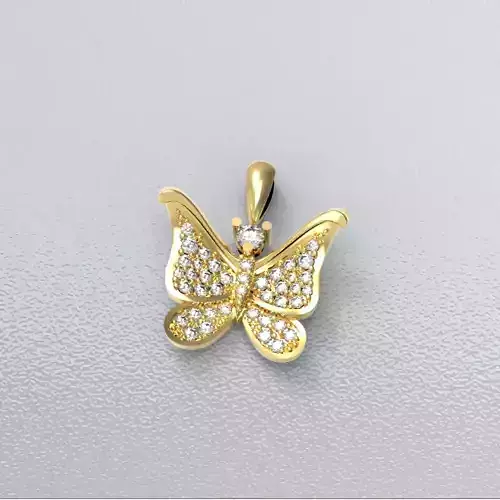 pave-butterfly pendant