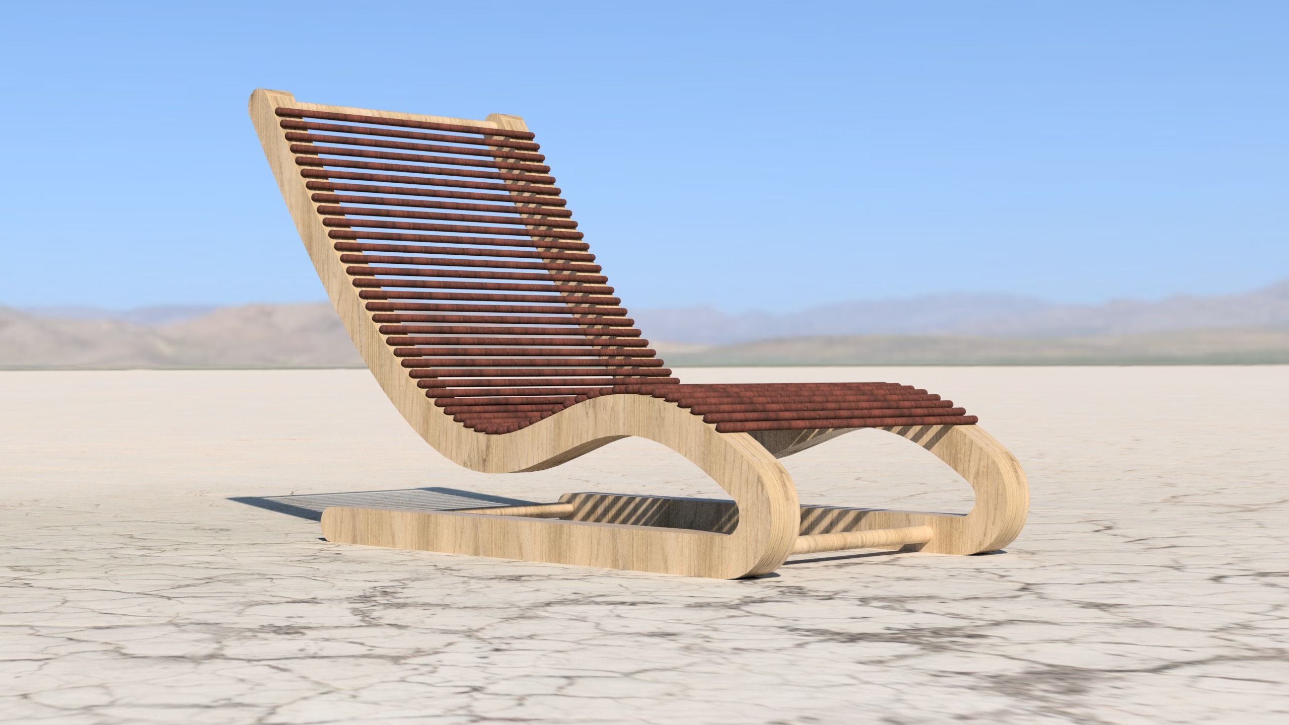 Simple Lounge Chair 3D print model_1
