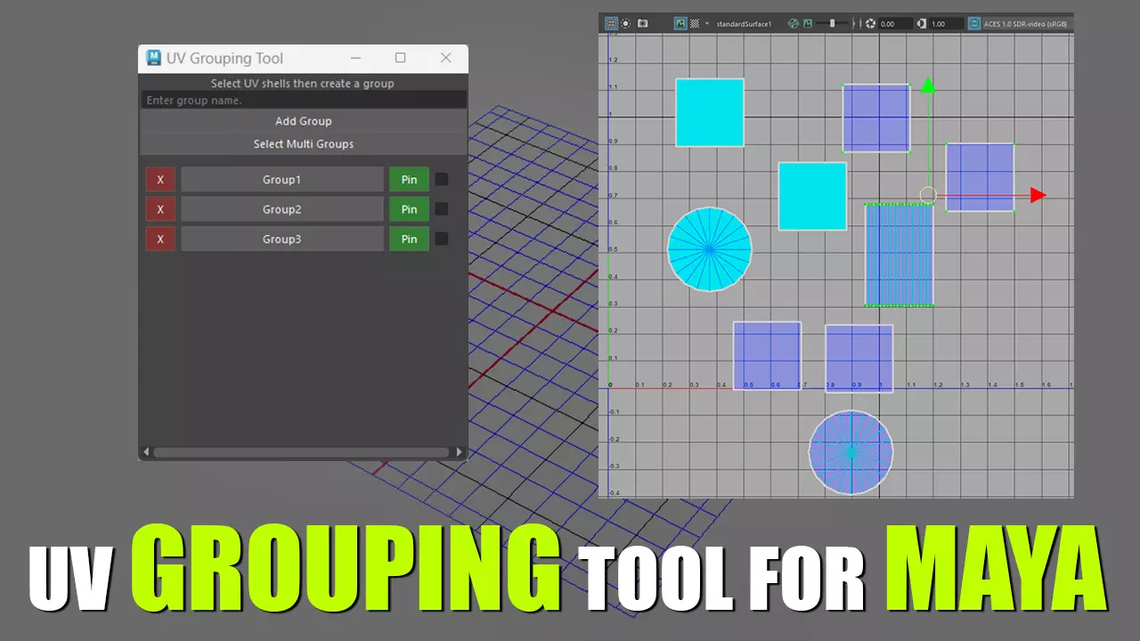 UV grouping tool for MAYA Free 3D model