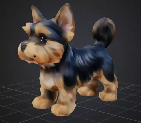 miniature Yorkshire terrier 3D model_0