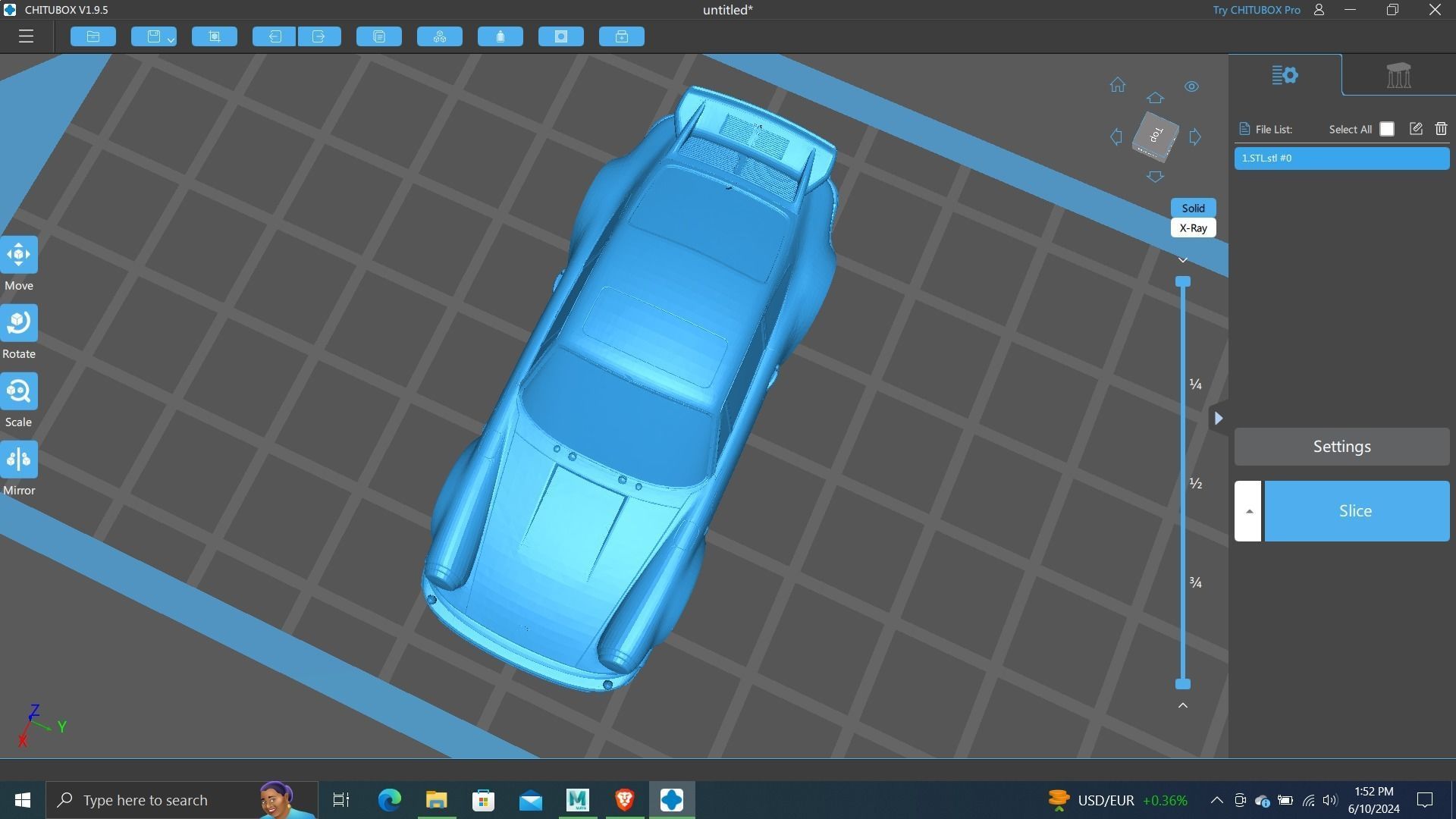 Porsche 911 Miniature 3d Printing ready model without wheel 3D print model_5