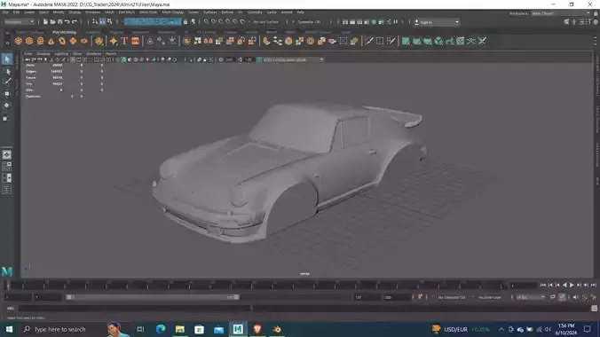 Porsche 911 Miniature 3d Printing ready model without wheel