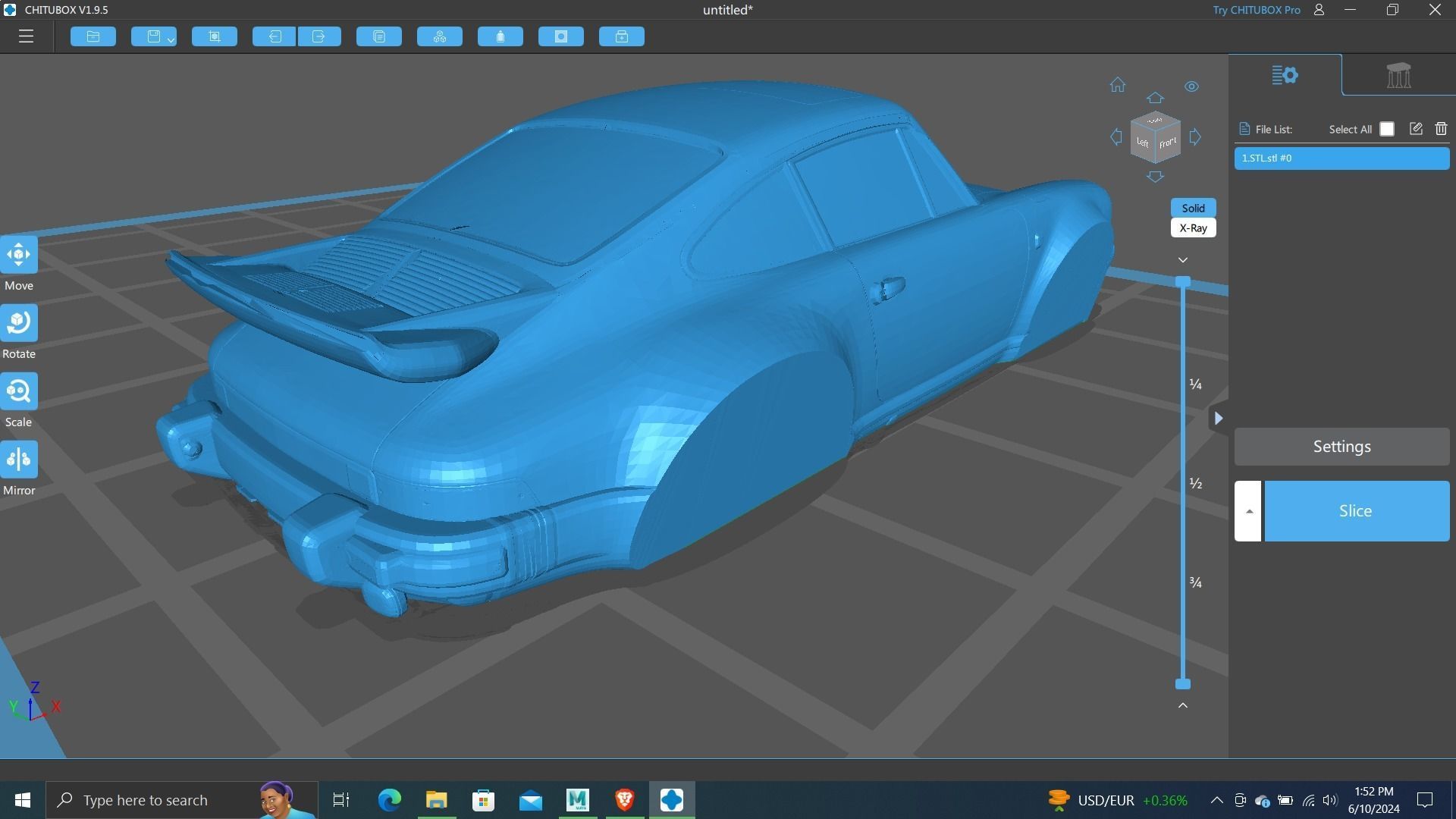 Porsche 911 Miniature 3d Printing ready model without wheel 3D print model_6