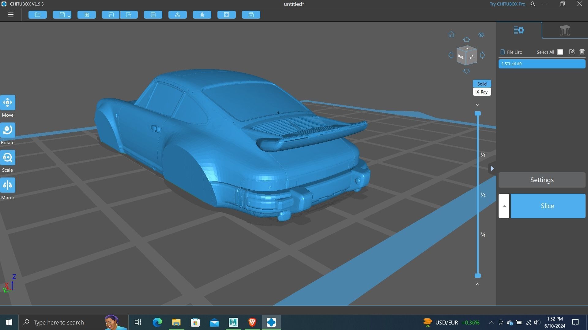 Porsche 911 Miniature 3d Printing ready model without wheel 3D print model_3