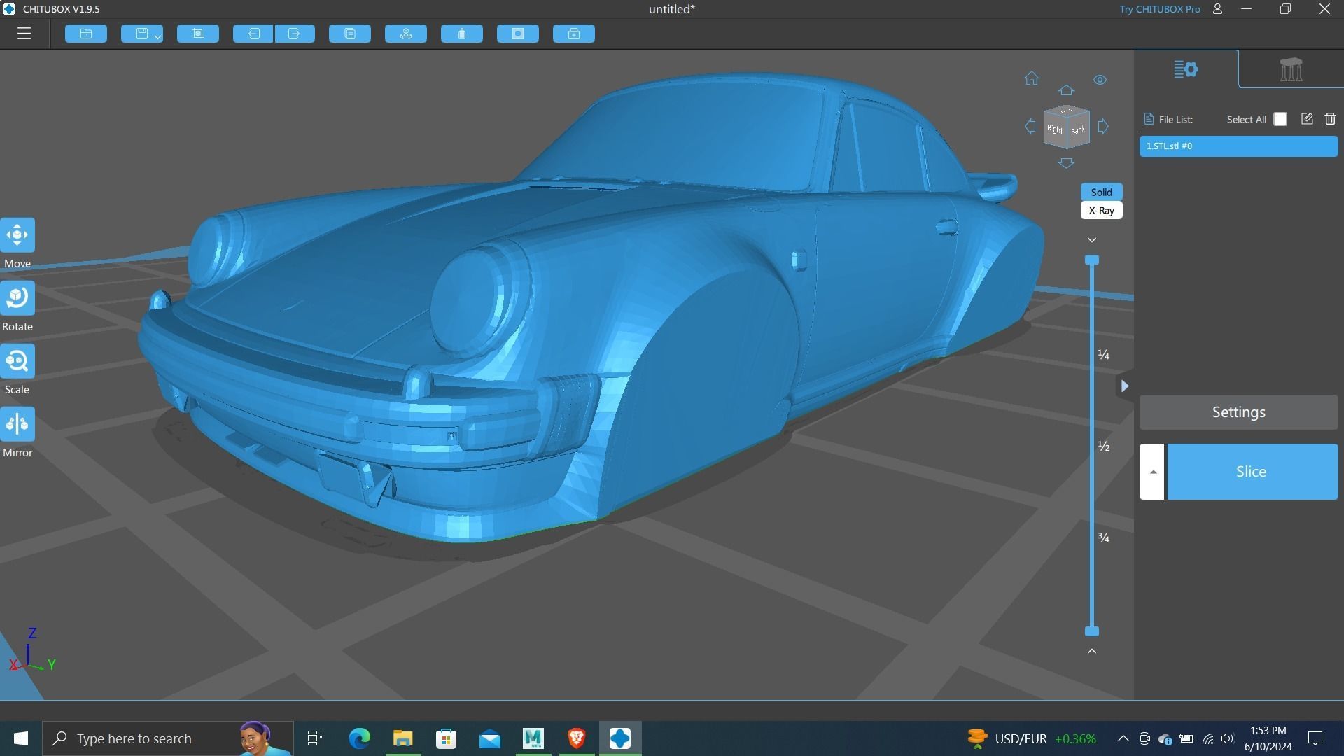 Porsche 911 Miniature 3d Printing ready model without wheel 3D print model_2