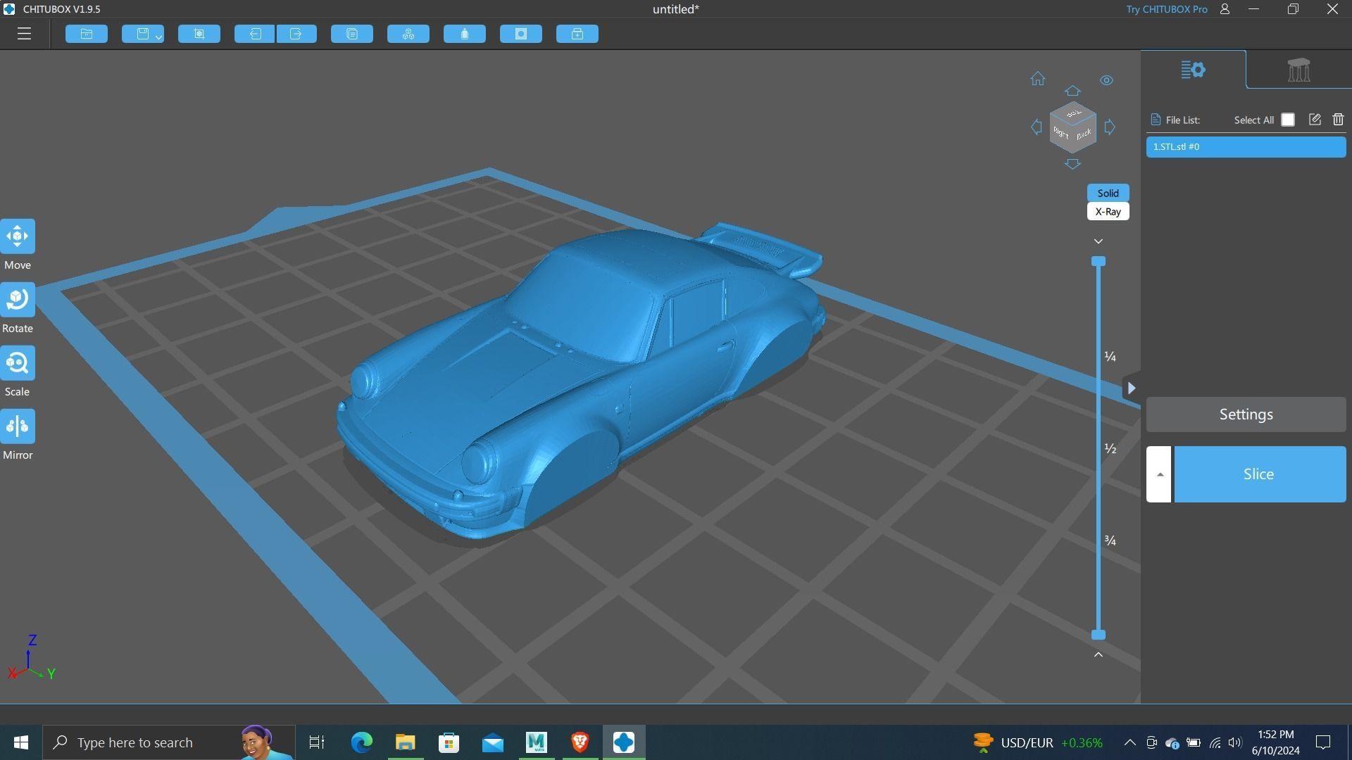 Porsche 911 Miniature 3d Printing ready model without wheel 3D print model_1
