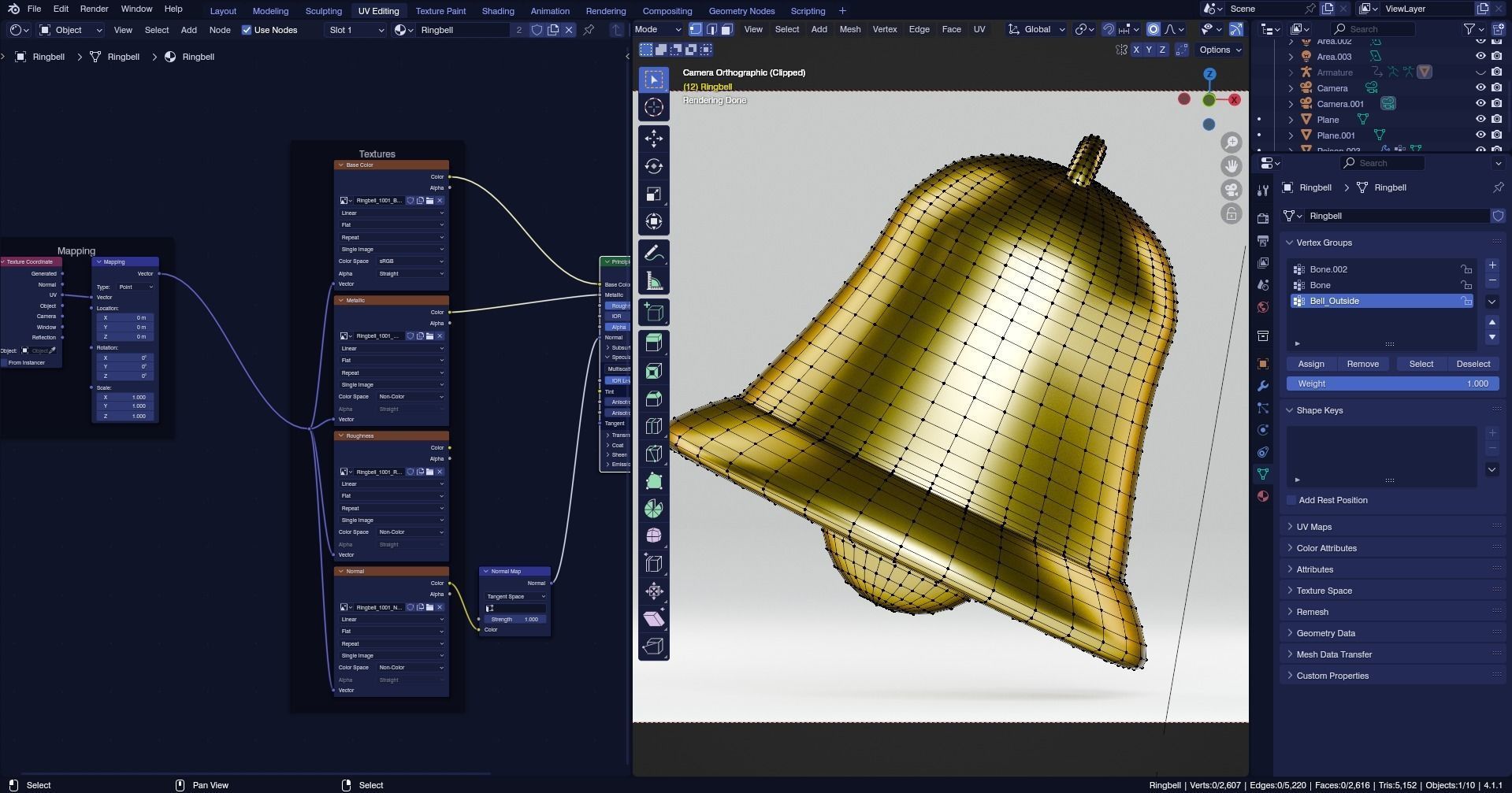 Low poly - Stylized Game Items - Ringbell Low-poly 3D model_7