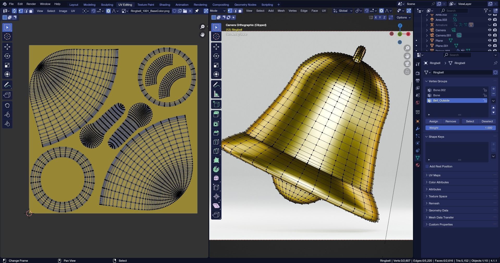 Low poly - Stylized Game Items - Ringbell Low-poly 3D model_8