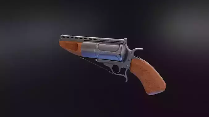 Ghoul Revolver Low-poly 3D model