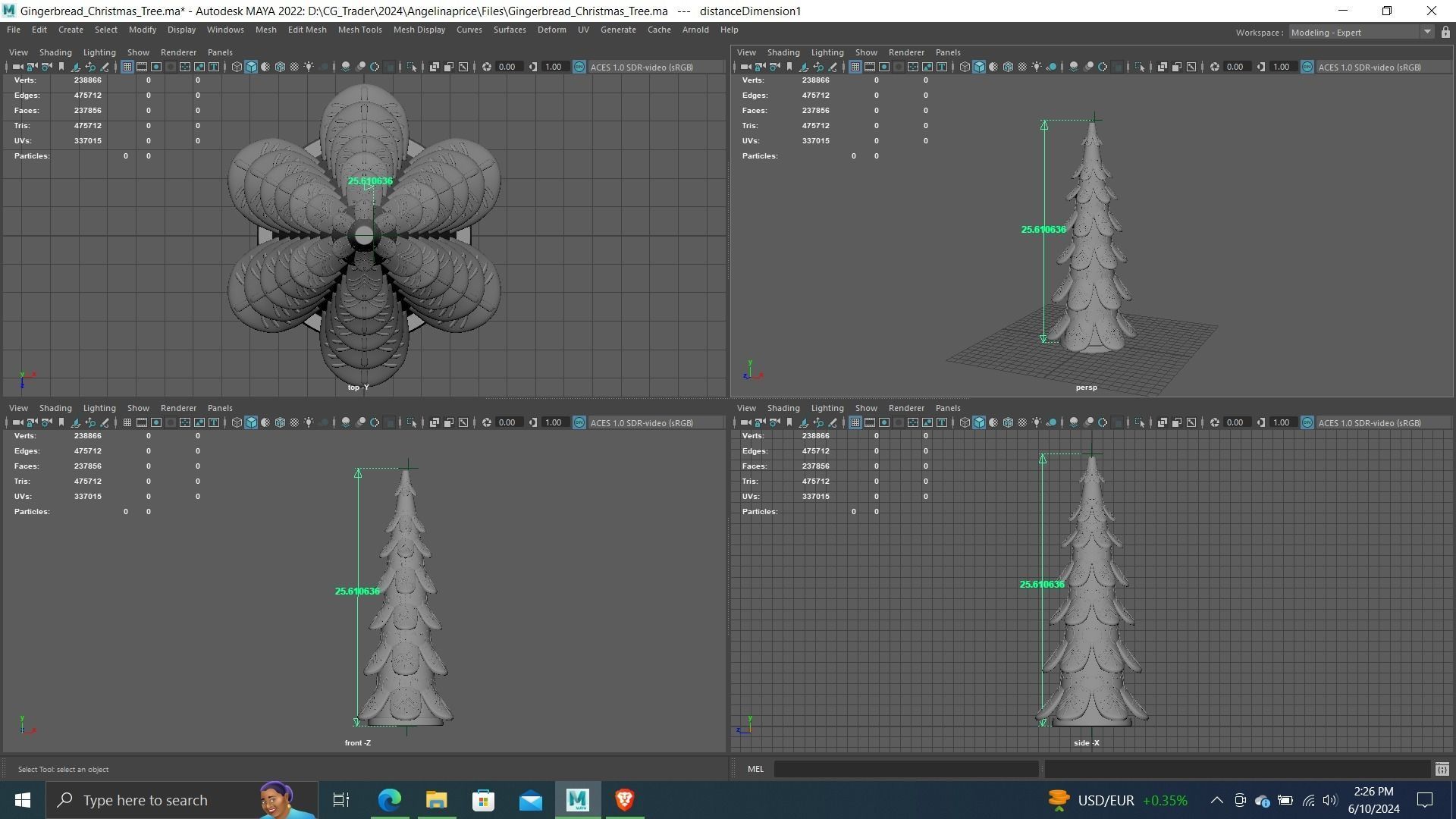 Gisela Graham LED Gingerbread Christmas Tree 3d Printing ready 3D print model_2
