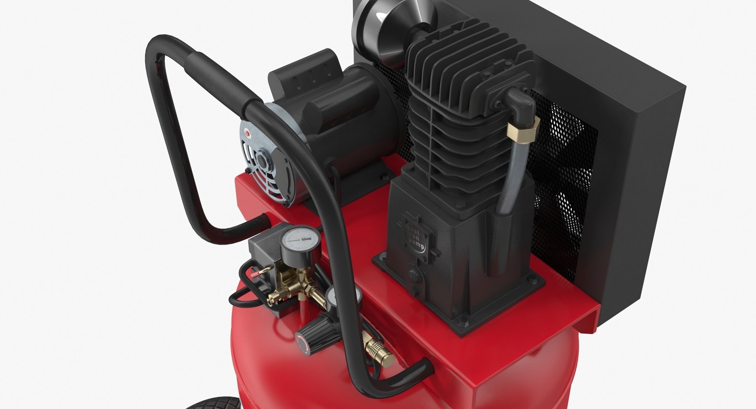 Air Compressor Portable Vertical BRA5DV30VP Low-poly 3D model_6