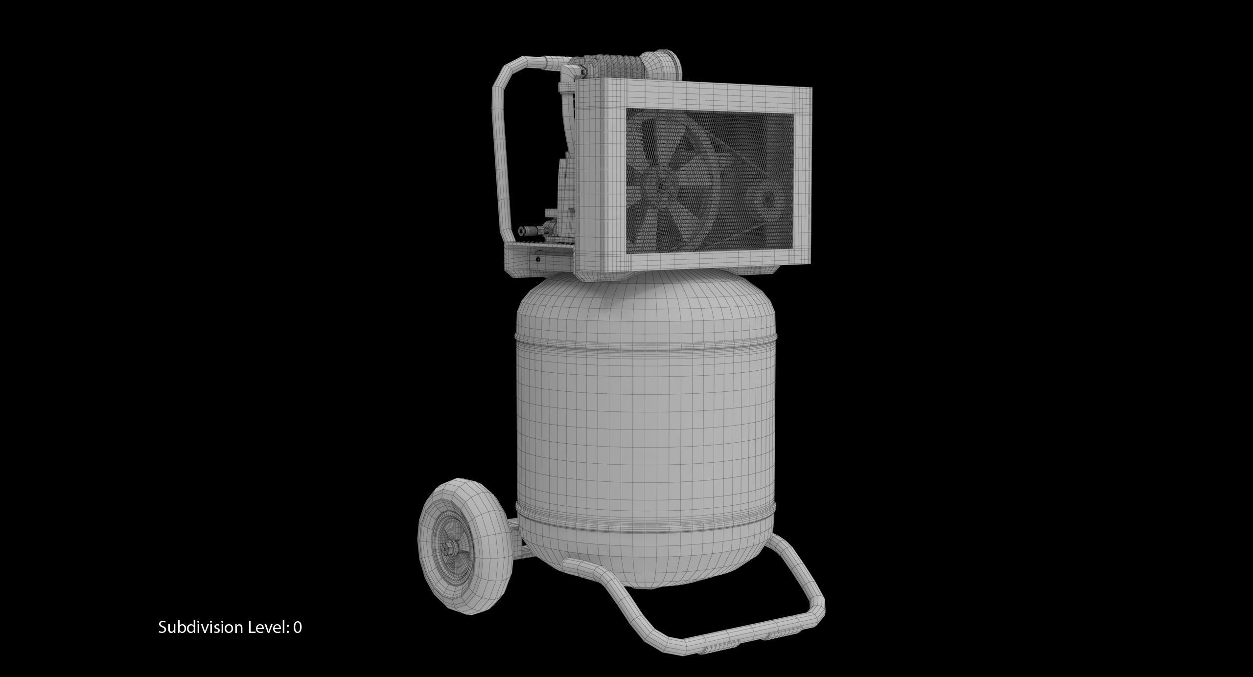 Air Compressor Portable Vertical BRA5DV30VP Low-poly 3D model_19