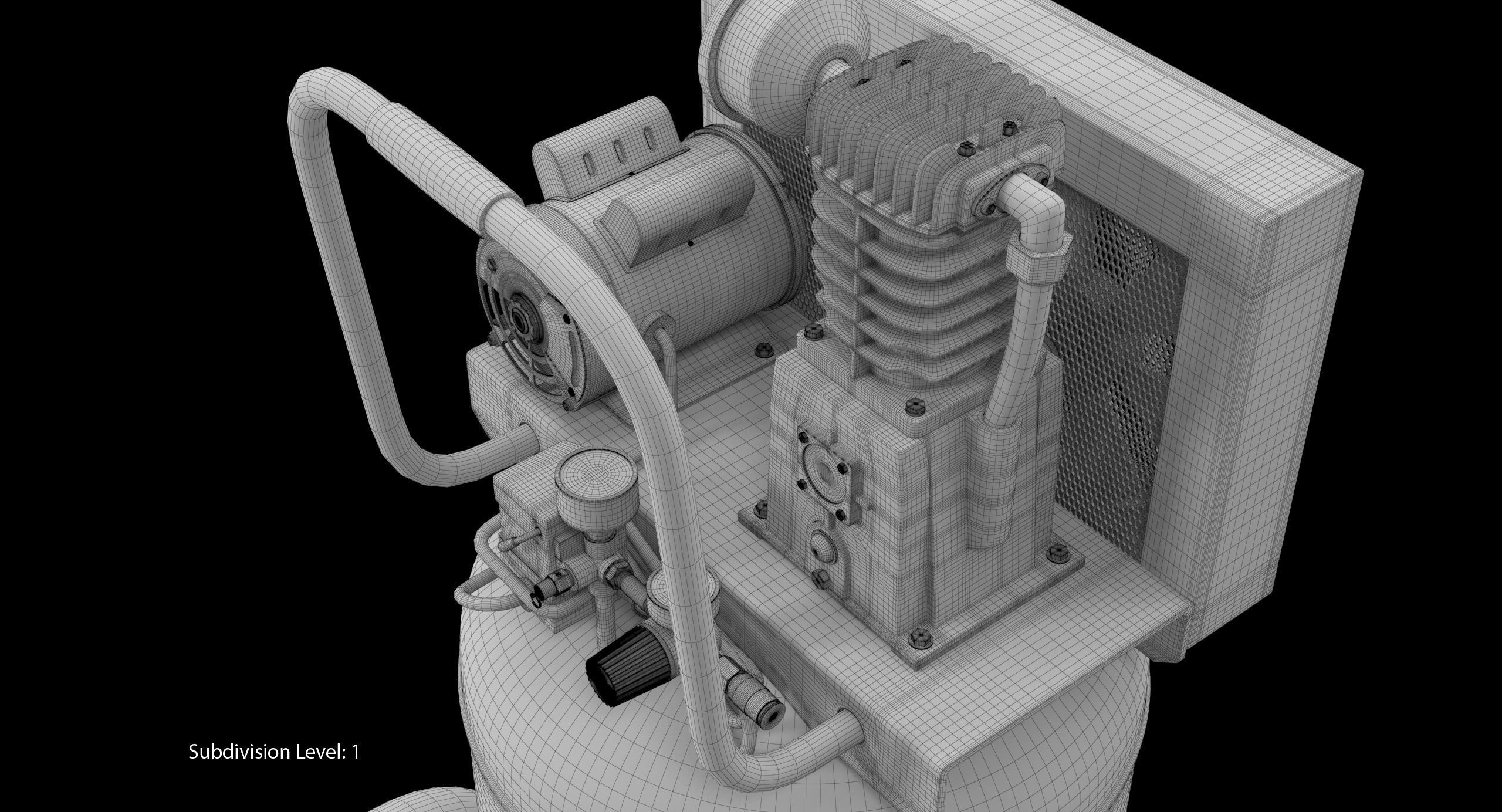 Air Compressor Portable Vertical BRA5DV30VP Low-poly 3D model_26