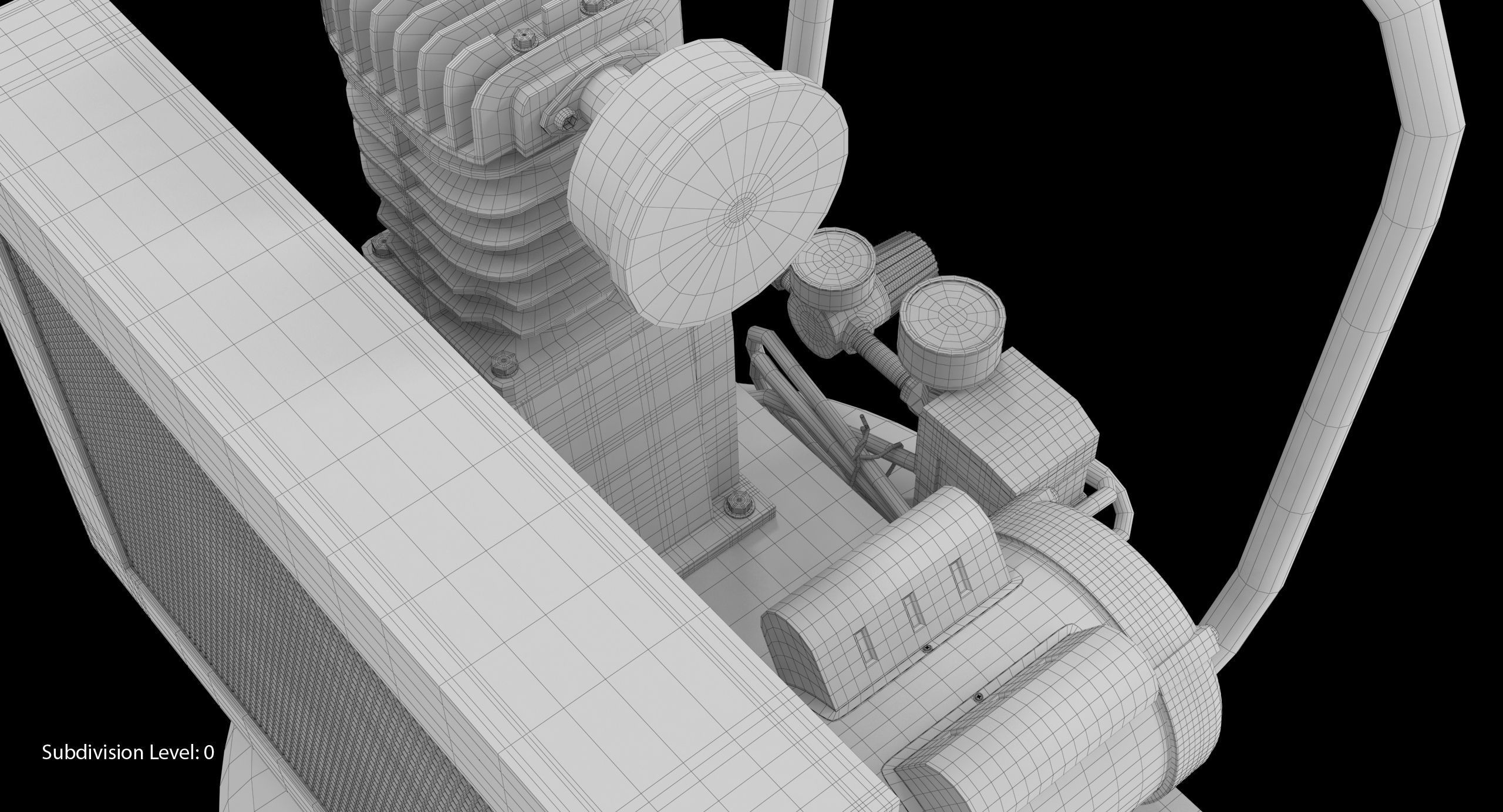 Air Compressor Portable Vertical BRA5DV30VP Low-poly 3D model_27