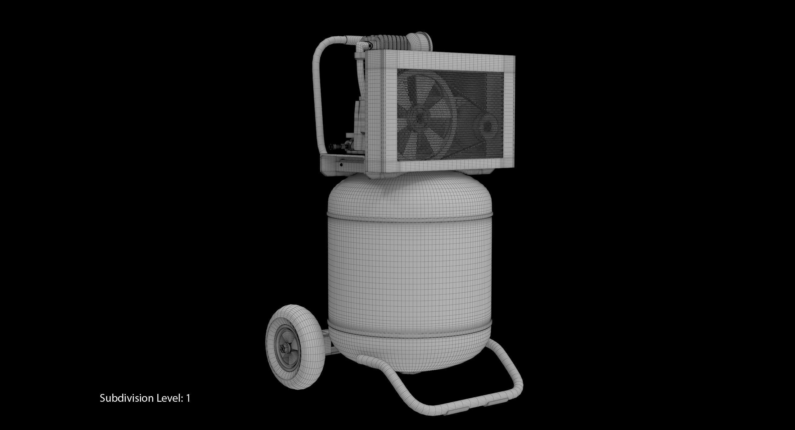 Air Compressor Portable Vertical BRA5DV30VP Low-poly 3D model_20