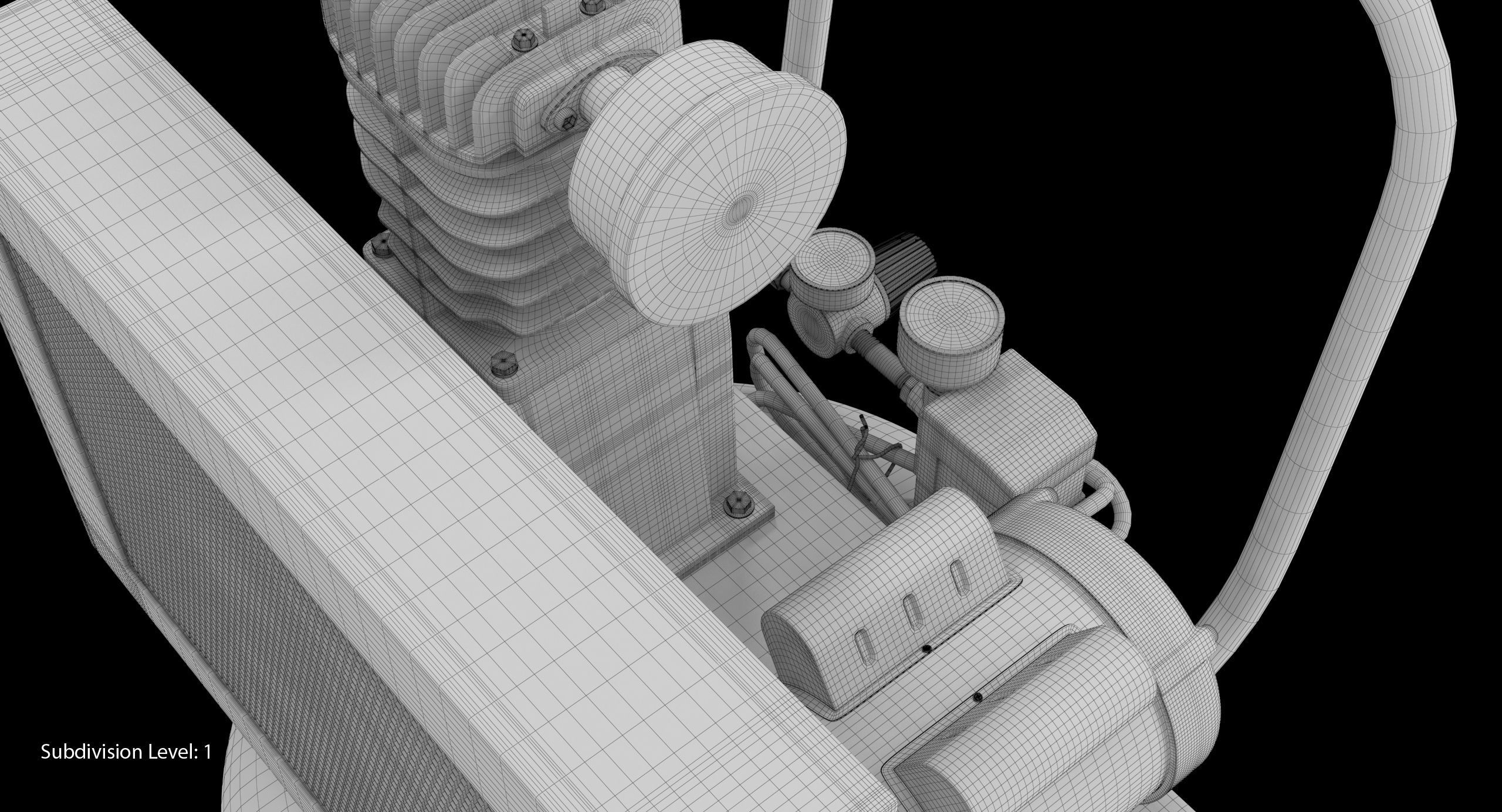 Air Compressor Portable Vertical BRA5DV30VP Low-poly 3D model_28