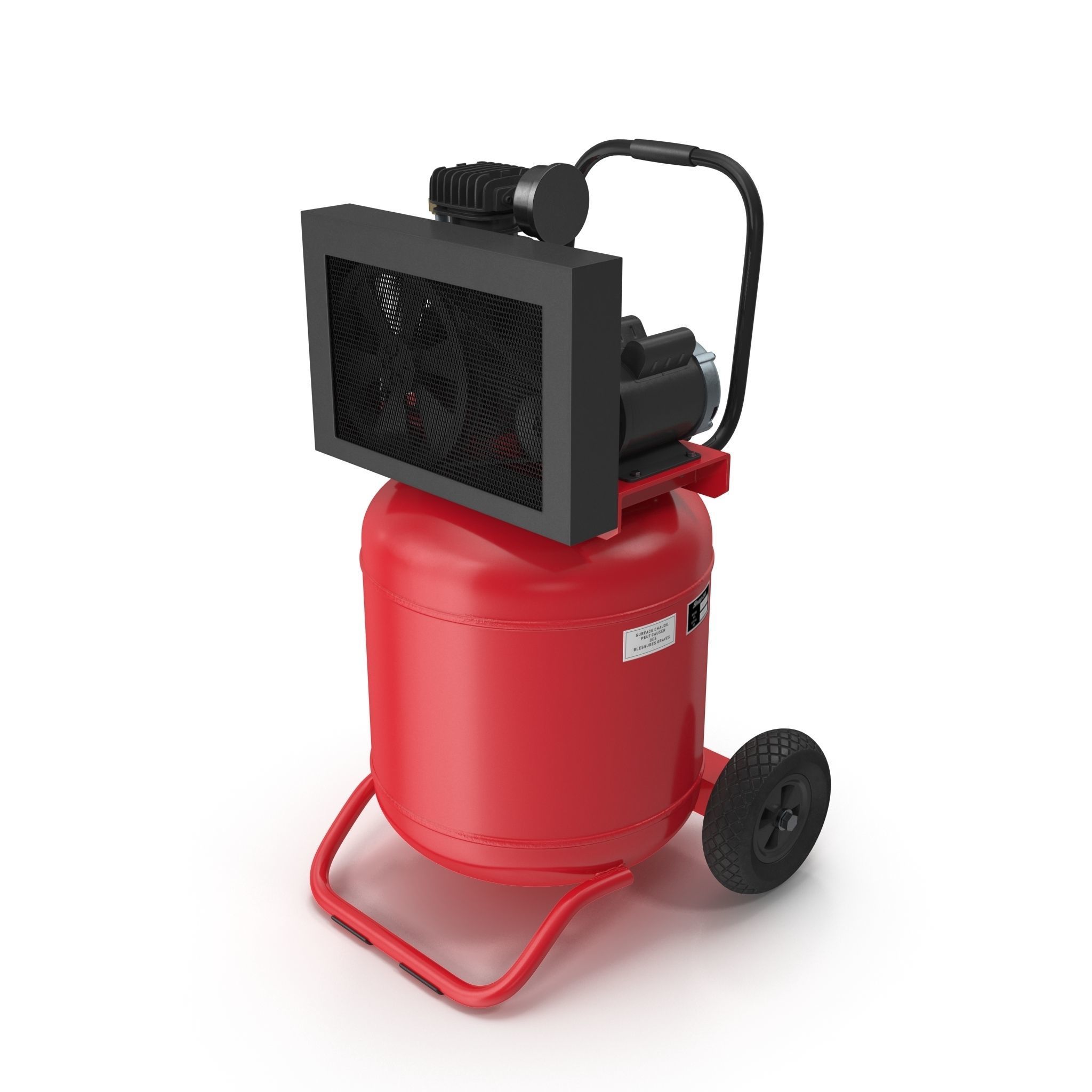 Air Compressor Portable Vertical BRA5DV30VP Low-poly 3D model_11