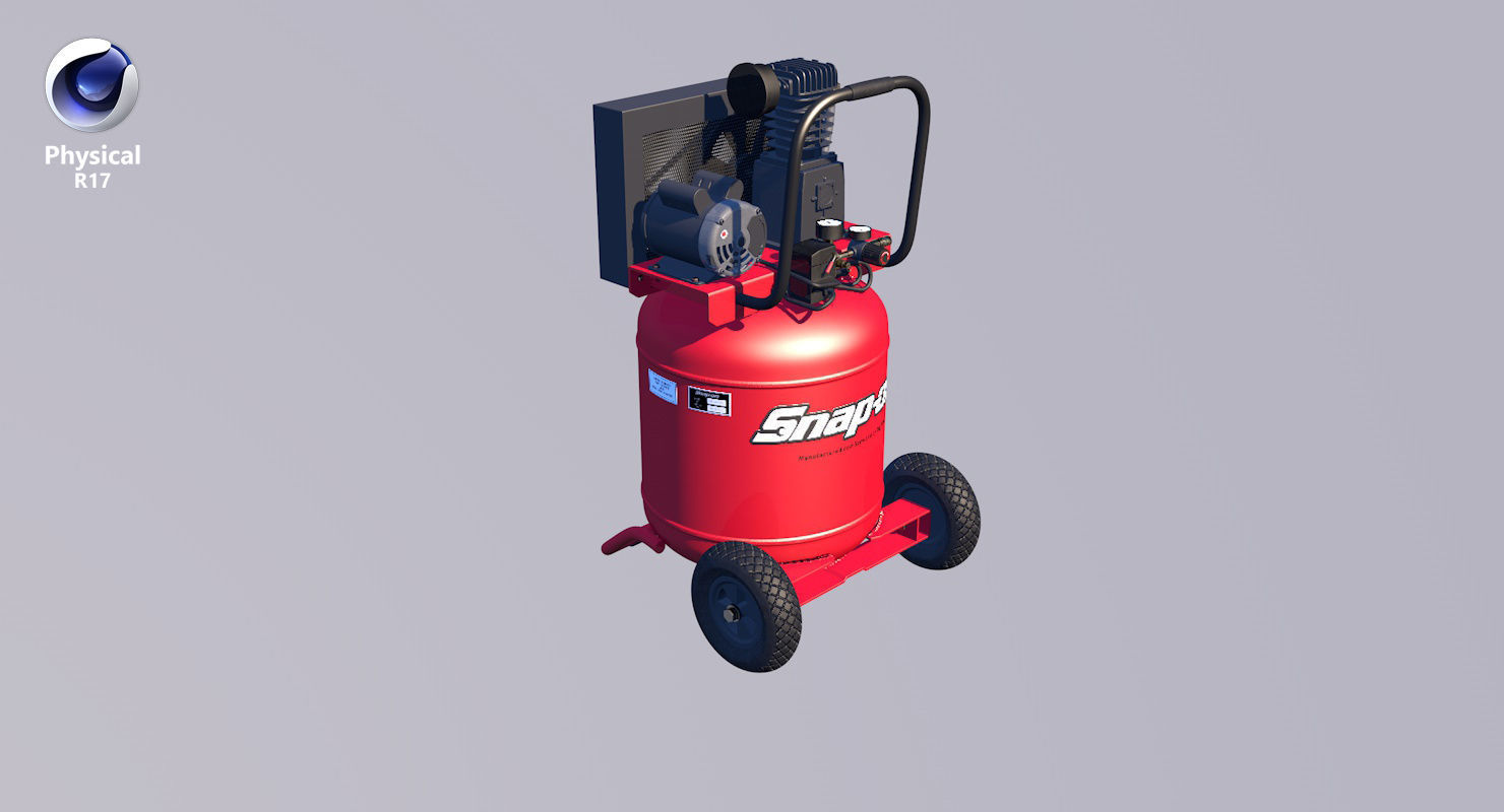 Air Compressor Portable Vertical BRA5DV30VP Low-poly 3D model_37