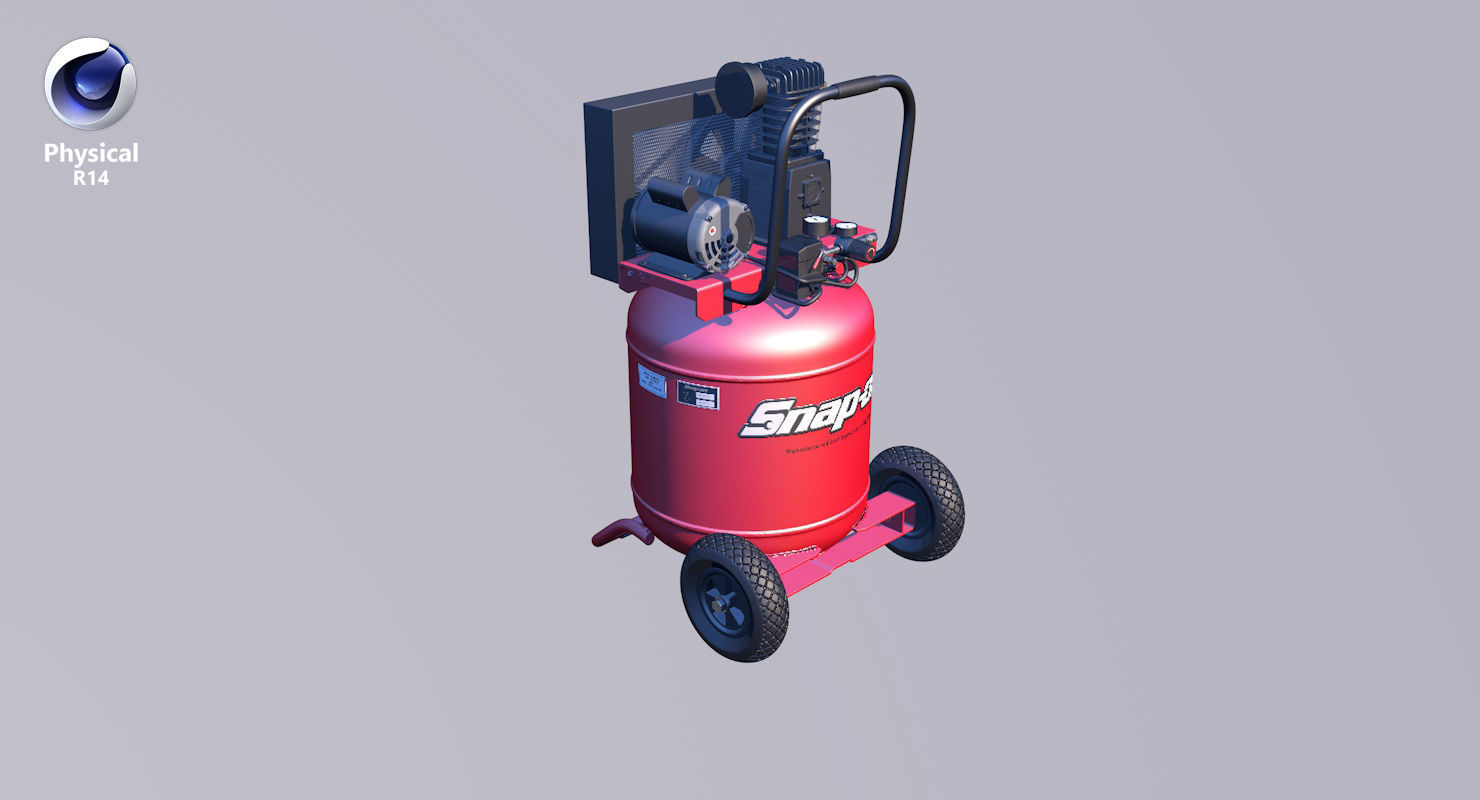 Air Compressor Portable Vertical BRA5DV30VP Low-poly 3D model_36