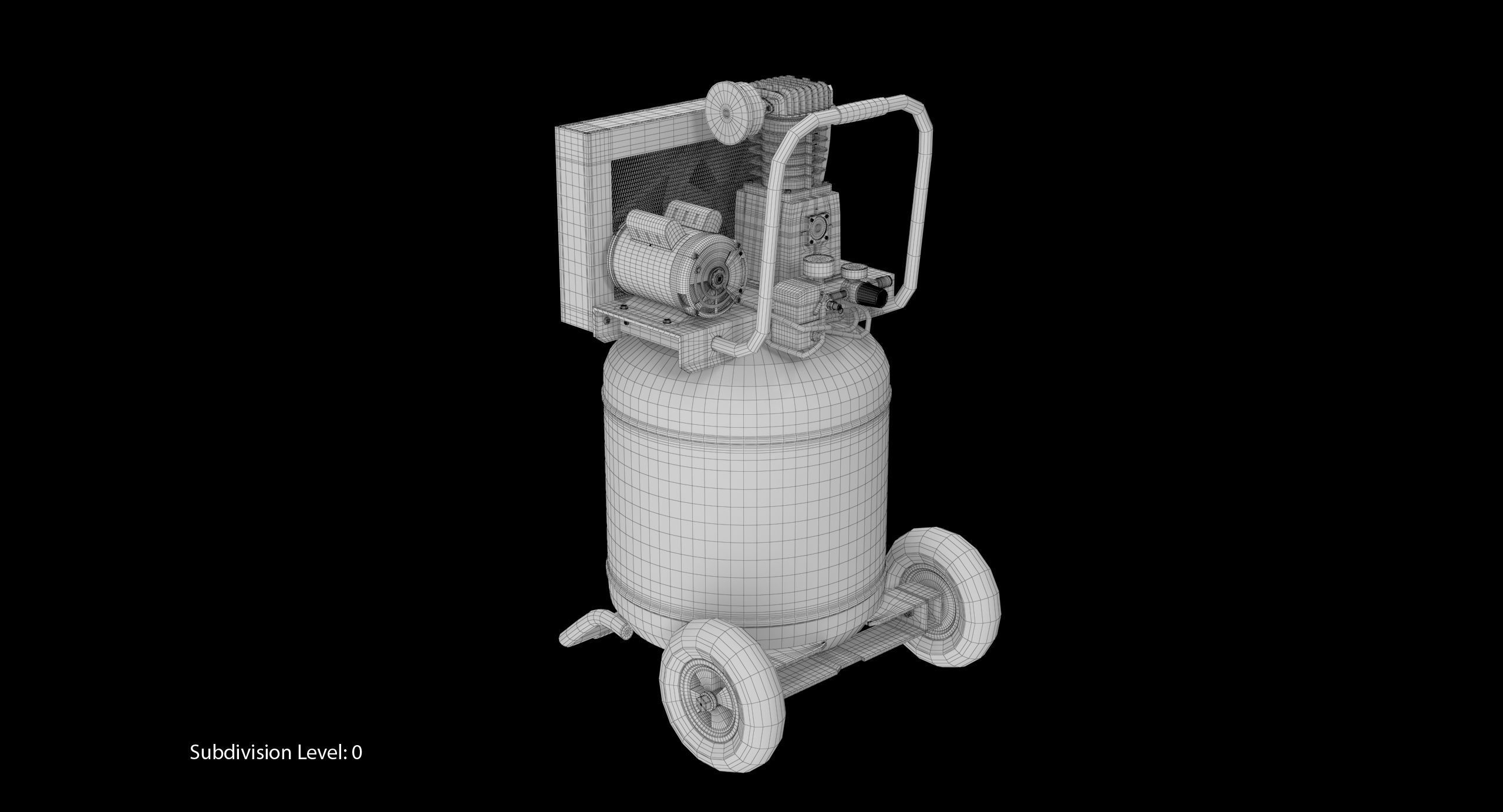 Air Compressor Portable Vertical BRA5DV30VP Low-poly 3D model_17