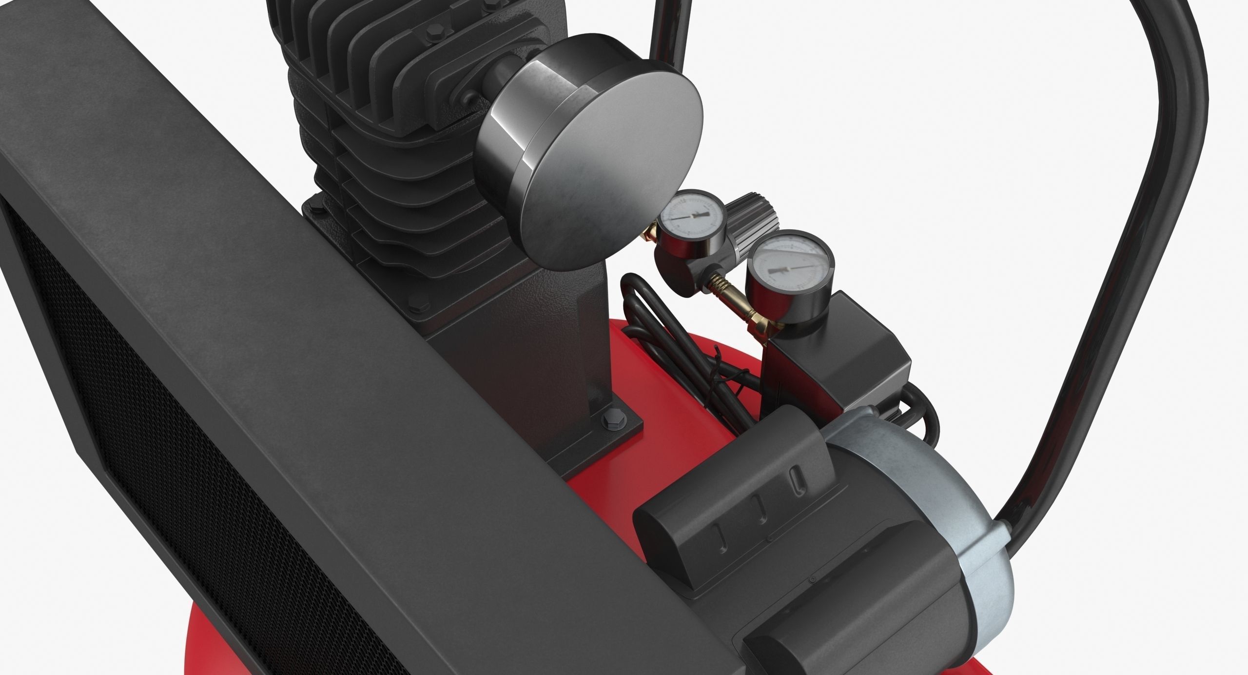 Air Compressor Portable Vertical BRA5DV30VP Low-poly 3D model_7