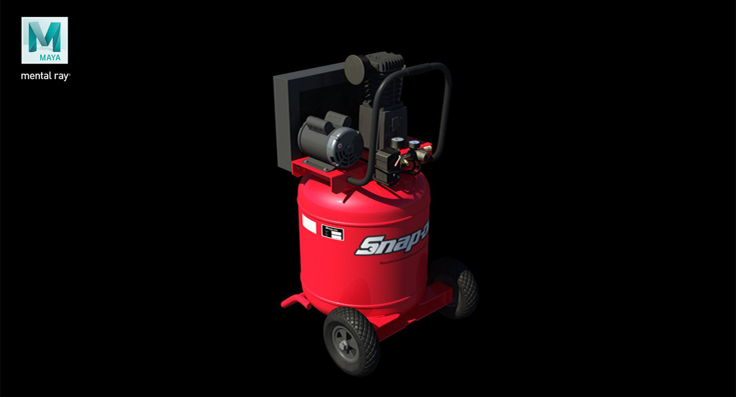 Air Compressor Portable Vertical BRA5DV30VP Low-poly 3D model_34