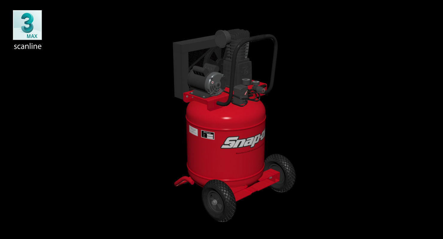 Air Compressor Portable Vertical BRA5DV30VP Low-poly 3D model_32