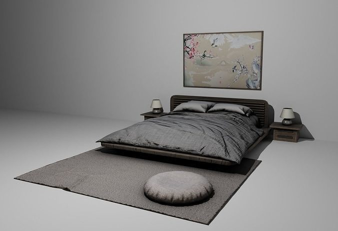 Bed Japan V06 Low-poly 3D model