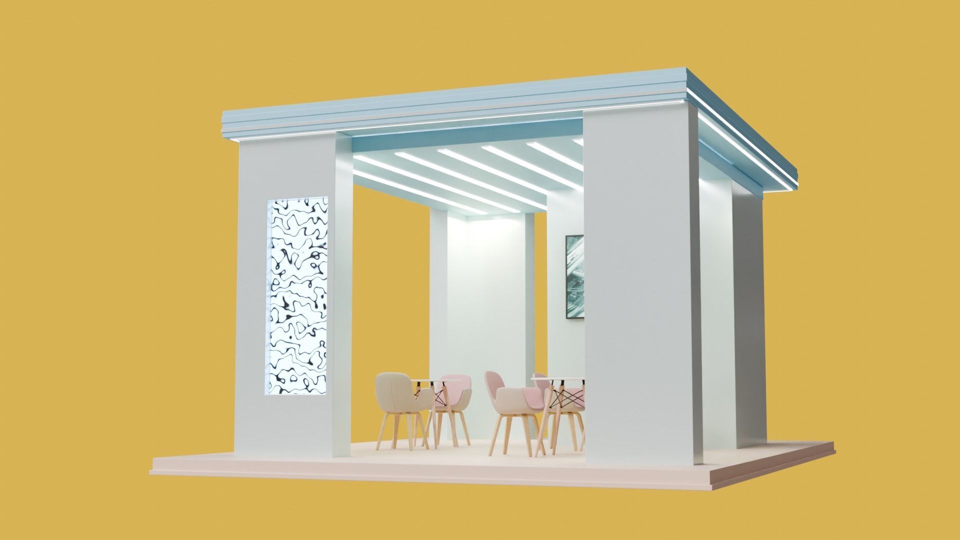 Exhibition Stall or Booth Design for advertisement 3d model 3D model_27