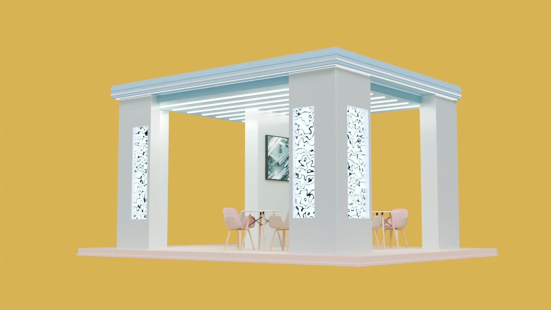 Exhibition Stall or Booth Design for advertisement 3d model 3D model_26