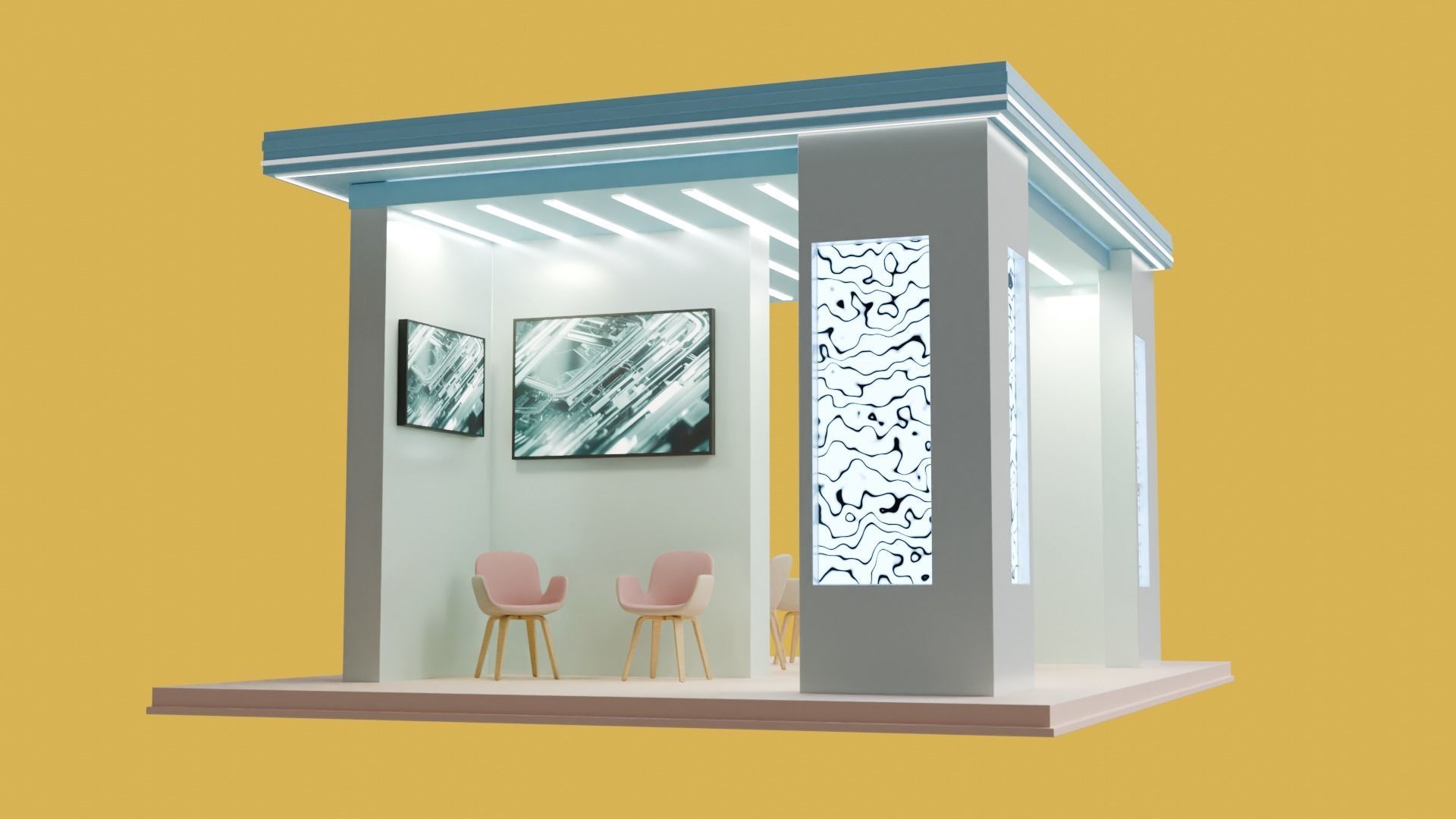 Exhibition Stall or Booth Design for advertisement 3d model 3D model_25