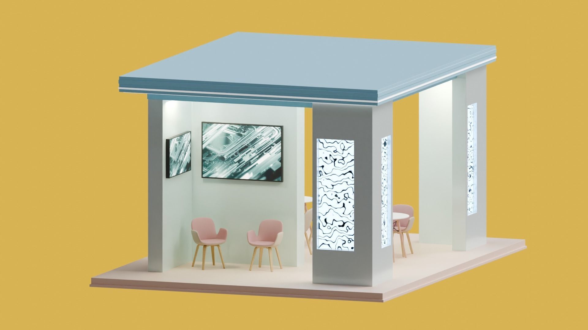 Exhibition Stall or Booth Design for advertisement 3d model 3D model_30