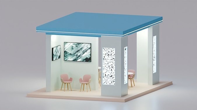 Exhibition Stall or Booth Design for advertisement 3d model 3D model 3