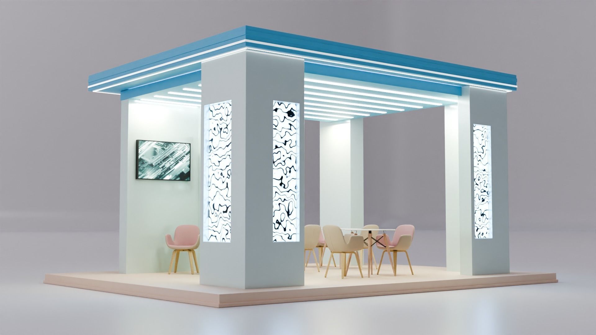 Exhibition Stall or Booth Design for advertisement 3d model 3D model_1