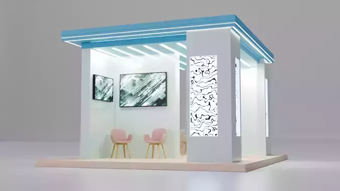 Exhibition Stall or Booth Design for advertisement 3d model