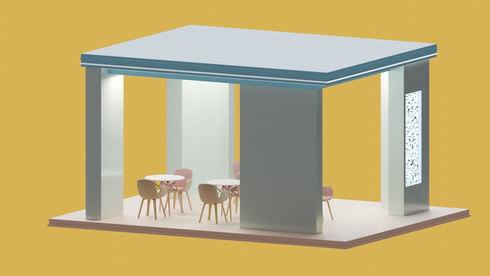 Exhibition Stall or Booth Design for advertisement 3d model 3D model_31