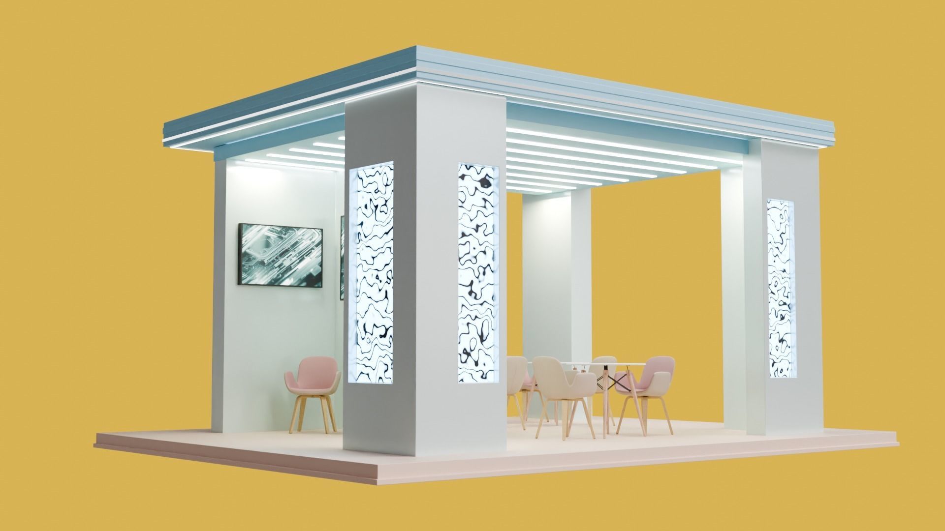 Exhibition Stall or Booth Design for advertisement 3d model 3D model_32