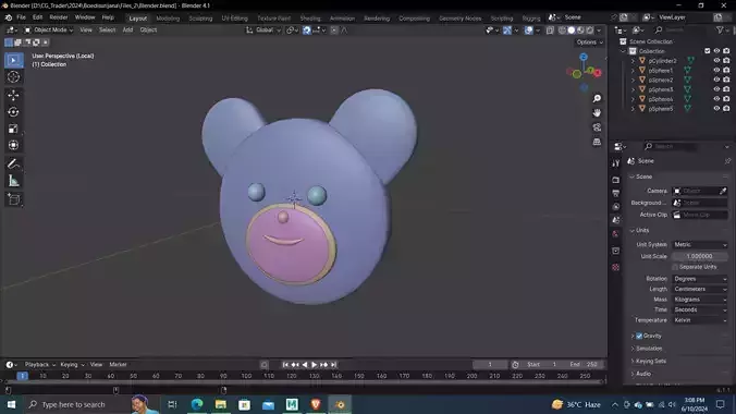 Bear Hear icon 3d printing and animation ready