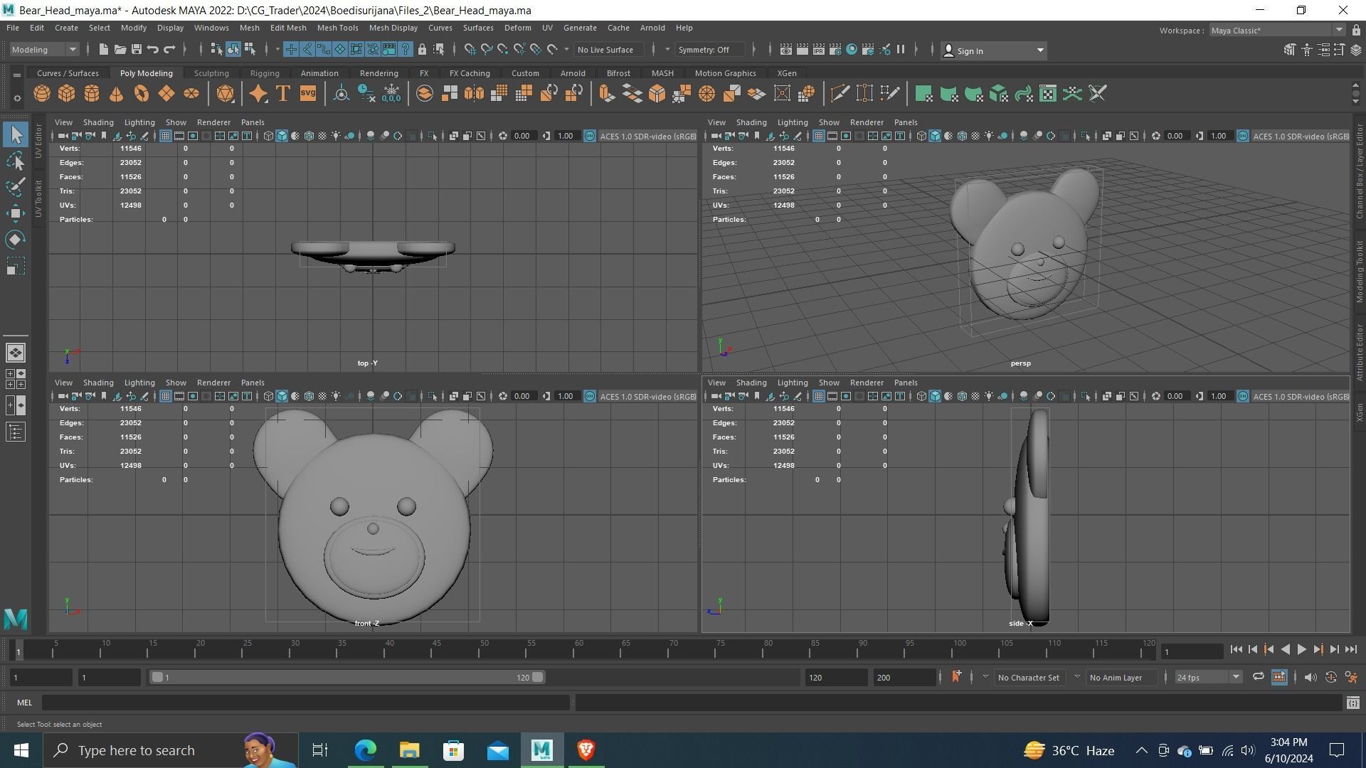 Bear Hear icon 3d printing and animation ready Low-poly 3D model_1