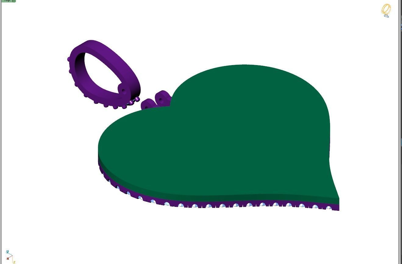 Custom Heart Picture Pendant with Diamond - Memory Pendant  3D print model_14