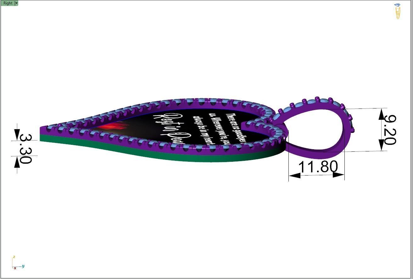 Custom Heart Picture Pendant with Diamond - Memory Pendant  3D print model_7